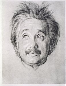 Portræt af Albert Einstein (1879-1955) (litho)