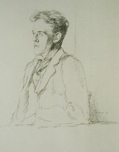 Portræt af Hilaire Belloc (1870-1953) af William Rothenstein