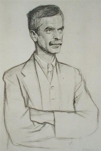 Portræt af John Lawrence Le Breton Hammond (1872-1949) af William Rothenstein