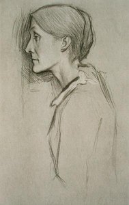 Portræt af Julia Stephen (1848-95) (litho) af William Rothenstein
