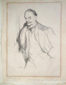 Portræt af Thomas Hardy (1840-1928) 1897 (litho) af William Rothenstein