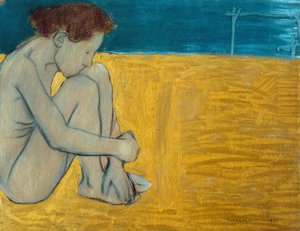 Siddende nøgen kvinde af William Rothenstein