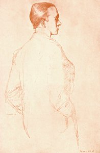 Sir Henry Maximilian Beerbohm, engelsk parodist og karikaturtegner, 1911.