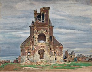 The Church at Bourlon (olie på lærred)