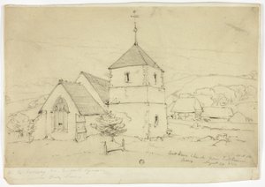 Eastham Church nær Eastbourne Sussex af William Roxby Beverley