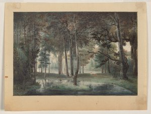Udsigt fra kunstnerens ejendom, Springland, eller det elysiske lysthus af William Russell Birch