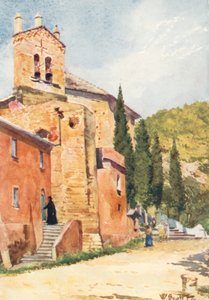 Kirken i Perti, nær Castello Gavone (farvelitografi)