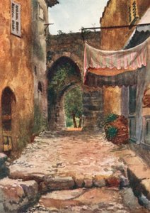 Indgangsportal, Auribeau (farvelitografi)