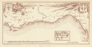 Kortskitse over Rivieraen (farvelitografi) af William Scott