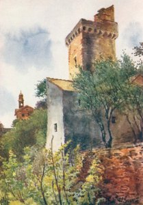Tårnet på Bergeggi (farvelitografi) af William Scott