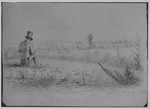 Kunstner, der skitserer ved Stony Brook, New York (fra McGuires scrapbog) af William Sidney Mount