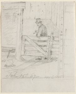 Hviler på hegnet, 1867. af William Sidney Mount