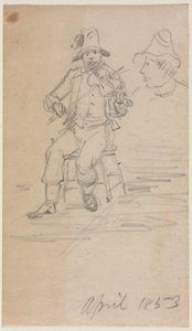 The Fiddling Tigger, 1853. af William Sidney Mount