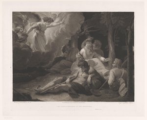 Verkondiging aan de hyrder Englene, der viser sig for hyrderne (titel på objektet)