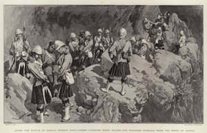 Efter slaget ved Dargai bar Gordon Highlanders dræbte og sårede gurkher ned fra handlingsscenen
