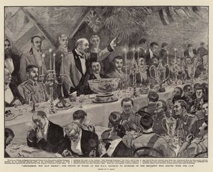 Mine herrer, I må ryge, prinsen af Wales ved HAC-banketten til medlemmer af regimentet, der tjente med CIV af William Small