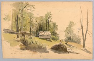 Studie for landskab, Hasliberg, Schweiz af William Stanley Haseltine