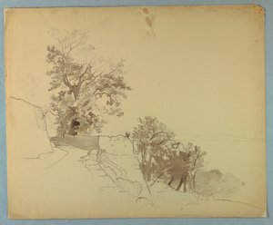 Studie af landskab af William Stanley Haseltine