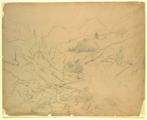 Studie af landskab af William Stanley Haseltine