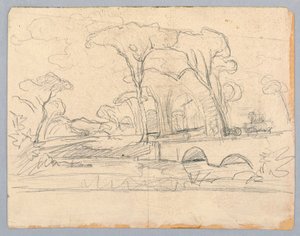 Studie af landskab af William Stanley Haseltine