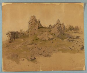 Studie af landskab af William Stanley Haseltine