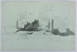 Studie af landskab af William Stanley Haseltine