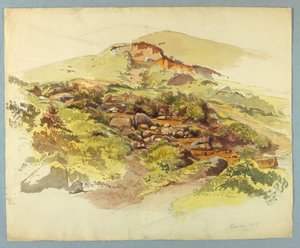 Studie af landskab, Baveno, Lago Maggiore, Italien af William Stanley Haseltine
