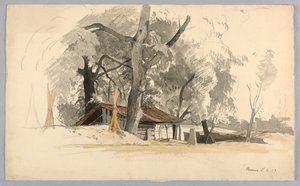 Studie af landskab, Baveno, Lago Maggiore, Italien af William Stanley Haseltine