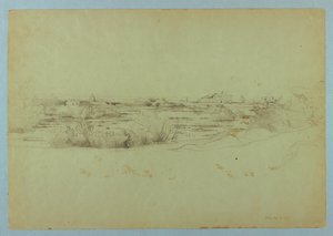 Studie af landskab, Ostia, Italien af William Stanley Haseltine