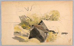Studie af landskab, Schweiz af William Stanley Haseltine