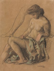 Draperet figur siddende af William Strang