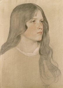 Portræt af en pige, 1904 (farvet blyant på papir)