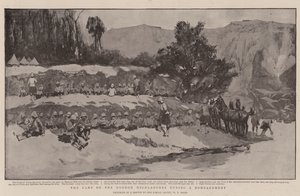 Gordon Highlanders lejr under et bombardement