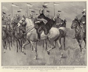 Kaiser og de kongelige, Hans Majestæt inspicerer regimentet ved Shorncliffe af William T. Maud