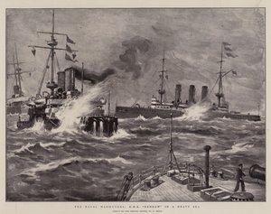 Sømanøvrerne, H M S Benbow in a Heavy Sea