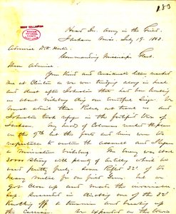 Brev fra W. T. Sherman, hovedkvarter, Army in the Field, Jackson, Mississippi, til [David D.] Porter, 19. juli 1863 af William T. Sherman