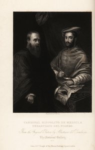 Portræt af Sebastiano del Piombo, italiensk maler fra højrenæssancen og tidlige maneristiske perioder, ca. 1485-1547, med kardinal Ippolito de