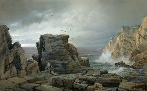 En klippekyst, 1877. af William Trost Richards