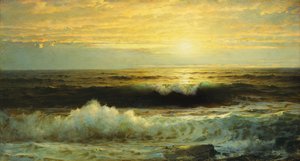 En orange solnedgang aftagende lav, 1897