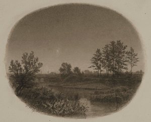 Flodlandskab med aftenstjerne af William Trost Richards