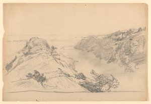 Undersøgelse til "Fra paradis til skærsilden, Newport" af William Trost Richards