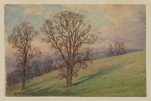 Studie af landskab, Chester County, PA af William Trost Richards