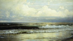 Solbeskinnede skyer og hav, 1897 af William Trost Richards