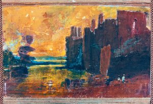 Caernarvon Slot ved solopgang af Joseph Mallord William Turner