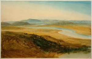 Romersk landskab: Tiber fra Castel Giubelio af Joseph Mallord William Turner