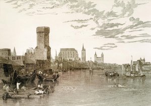 Köln set fra floden af Joseph Mallord William Turner