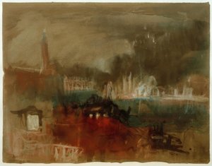 Venedig: Fyrværkeri på Molo af Joseph Mallord William Turner