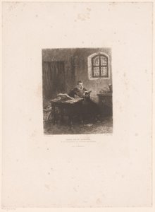 Philip van Marnix van Sint-Aldegonde i fængsel Marnix van St. Aldegonde, oversætter salmerne i fængslet (titel på objekt)