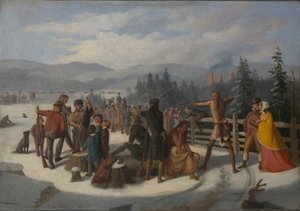 Scenes from the Pioneers af Cooper, Hjortedræber ved skydekonkurrencen af William Walcutt