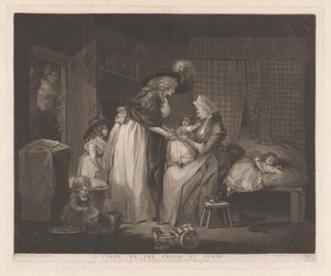 Mor besøger sit barn Et besøg hos barnet hos sygeplejerske (titel på objekt) af William Ward